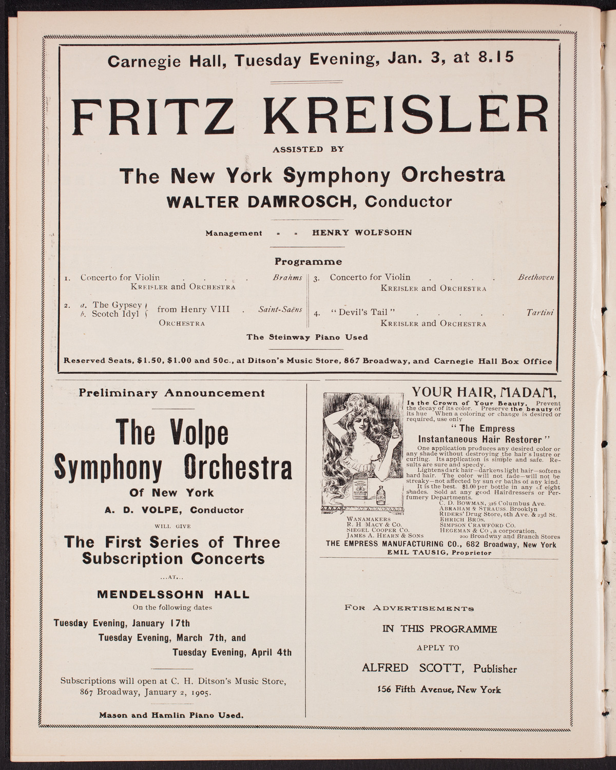 Sousa and His Band, December 25, 1904, program page 10