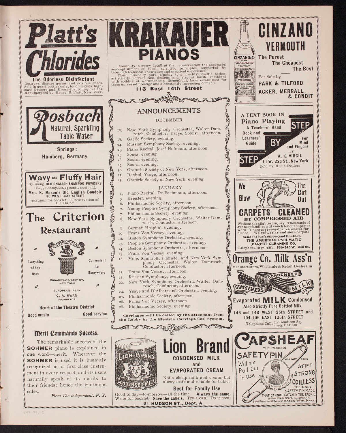 New York Philharmonic, December 17, 1904, program page 3