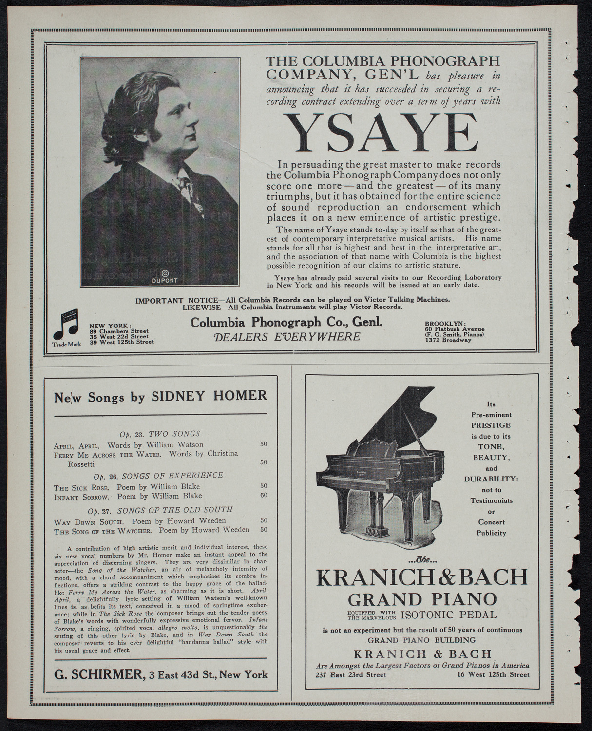 Clara Butt and Kennerley Rumford, January 14, 1913, program page 6