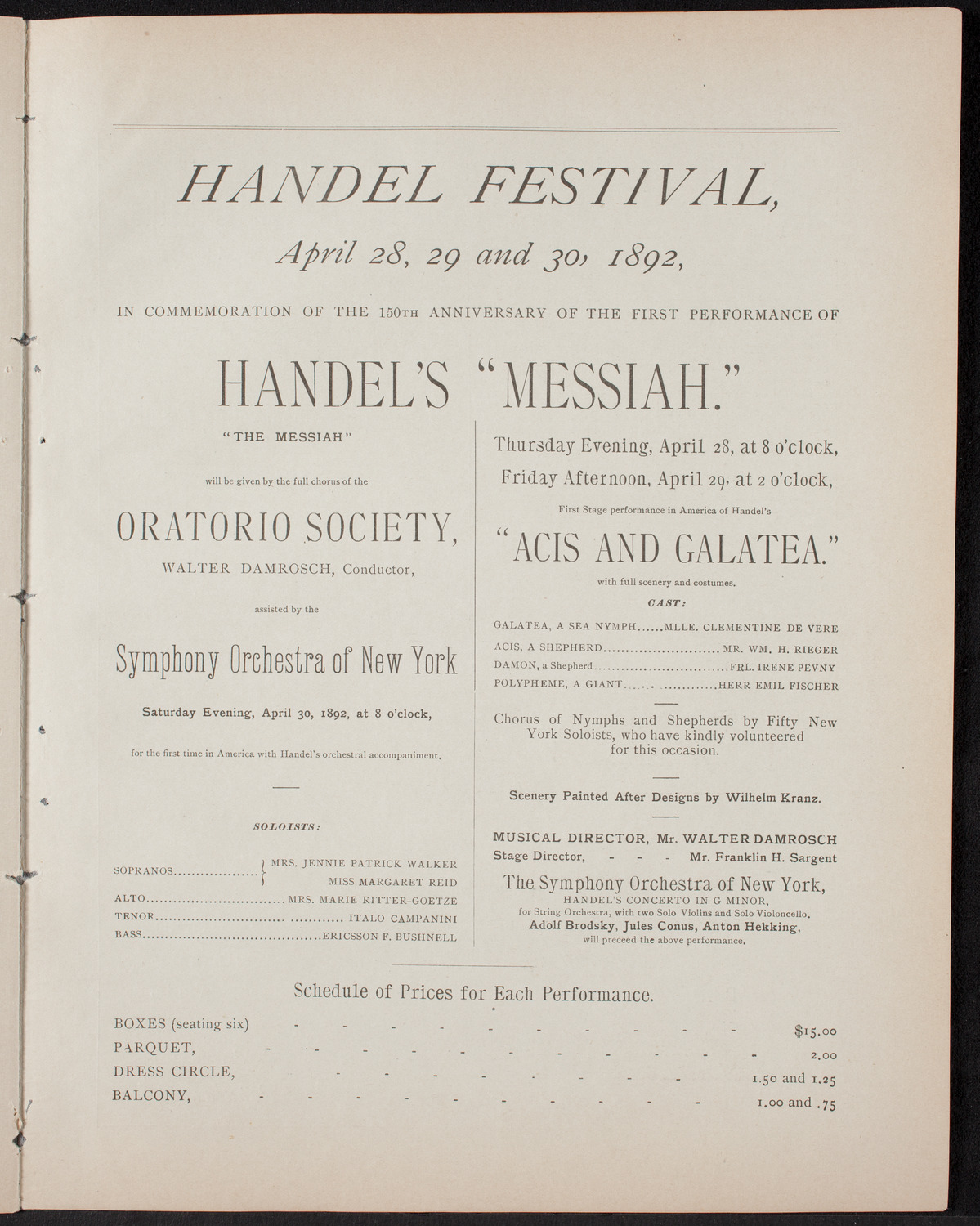 Metropolitan Musical Society, April 26, 1892, program page 15