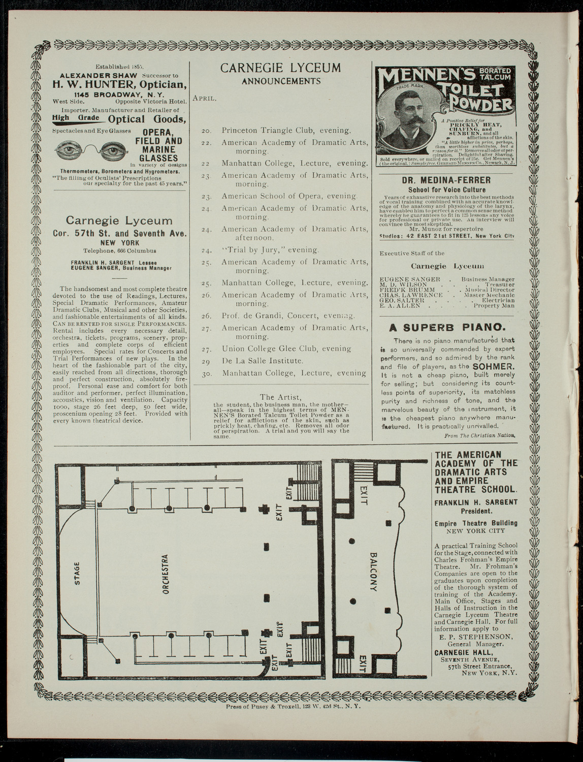 The Children's Theatre, April 20, 1901, program page 4