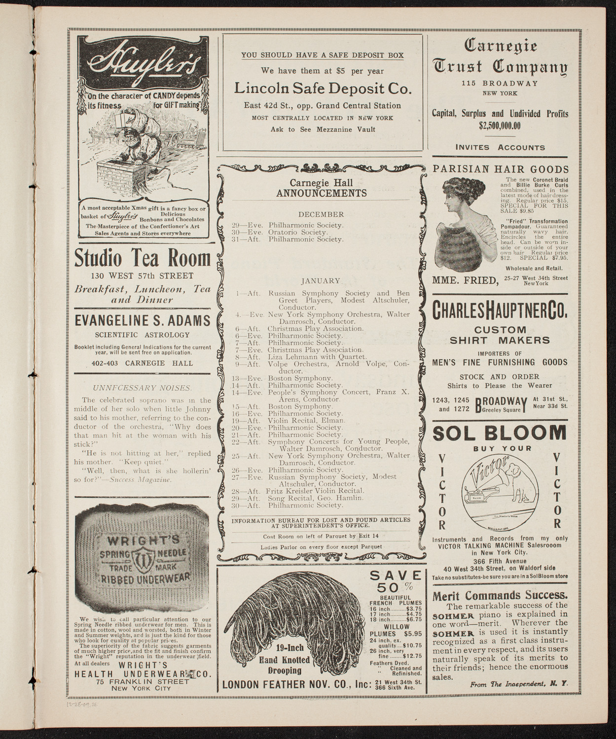 The Civic Forum, December 28, 1909, program page 3