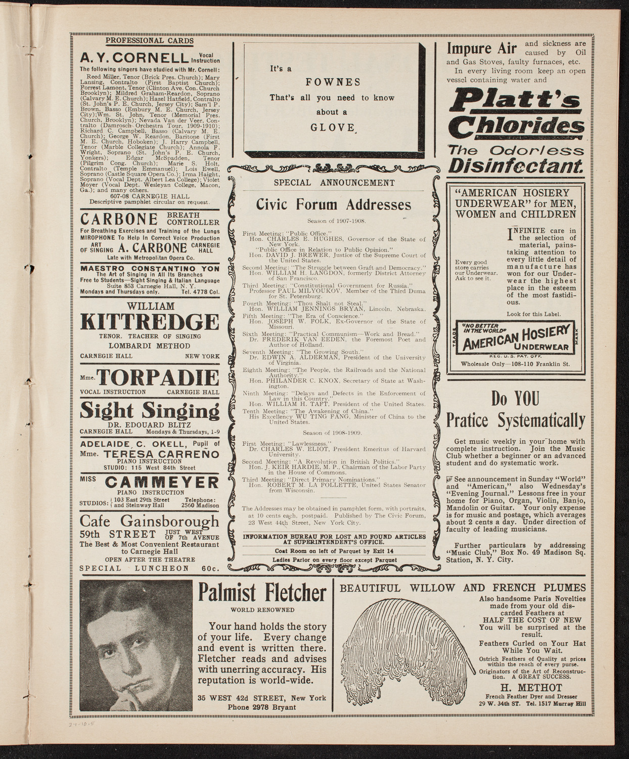 Meeting: The Civic Forum, February 1, 1910, program page 9