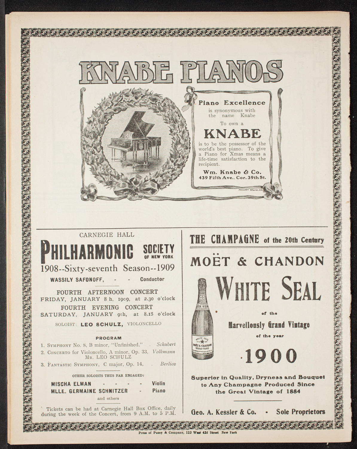 New York Symphony Orchestra, December 13, 1908, program page 14
