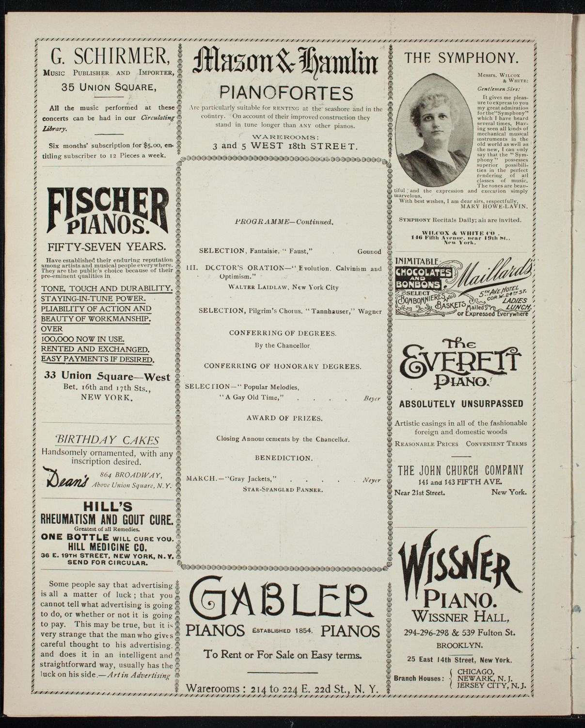 Graduation: New York University, June 10, 1897, program page 6