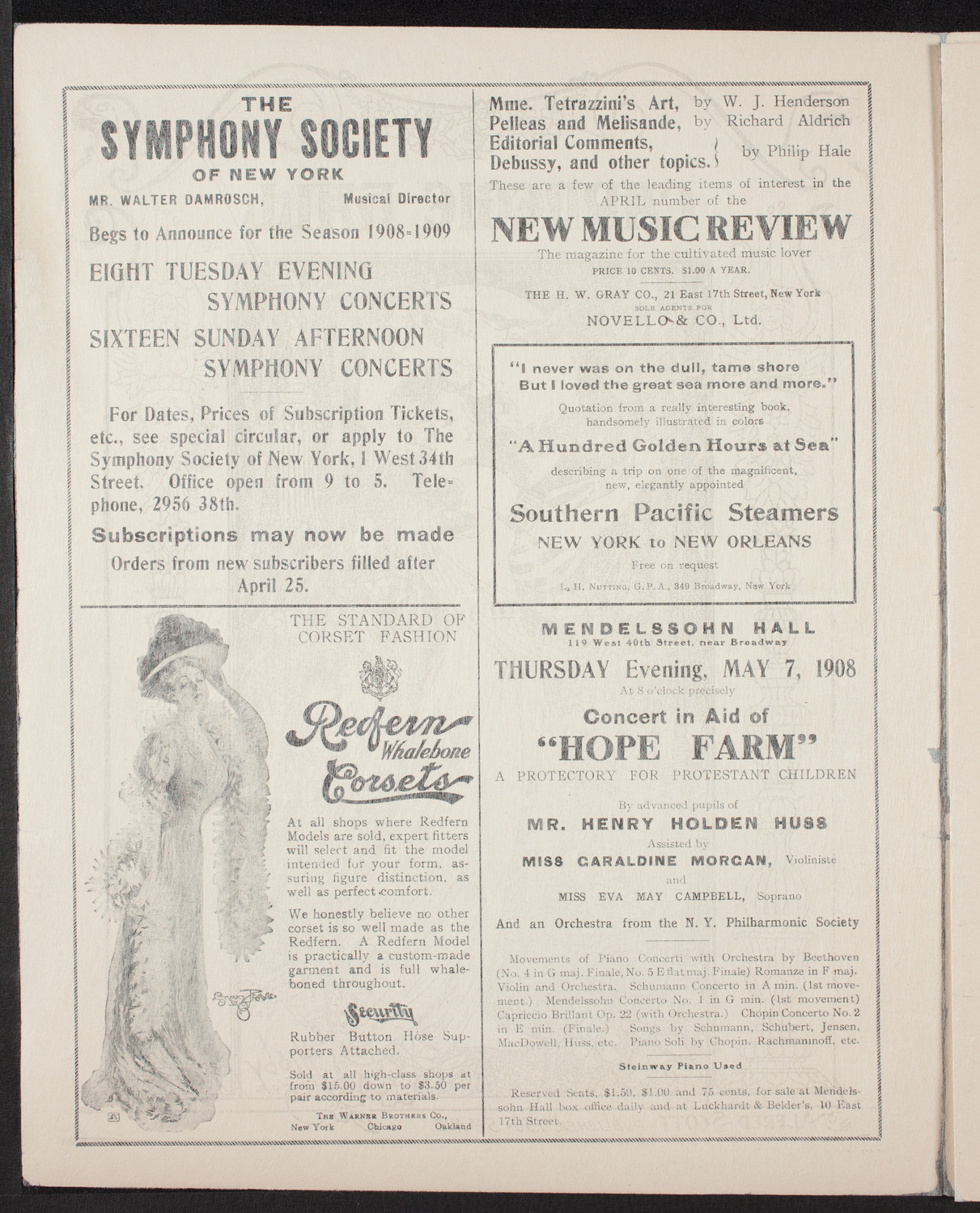 Marcella Sembrich, Soprano, Ignacy Jan Paderewski, Piano, and Timothy Adamowski, Violin, May 2, 1908, program page 2