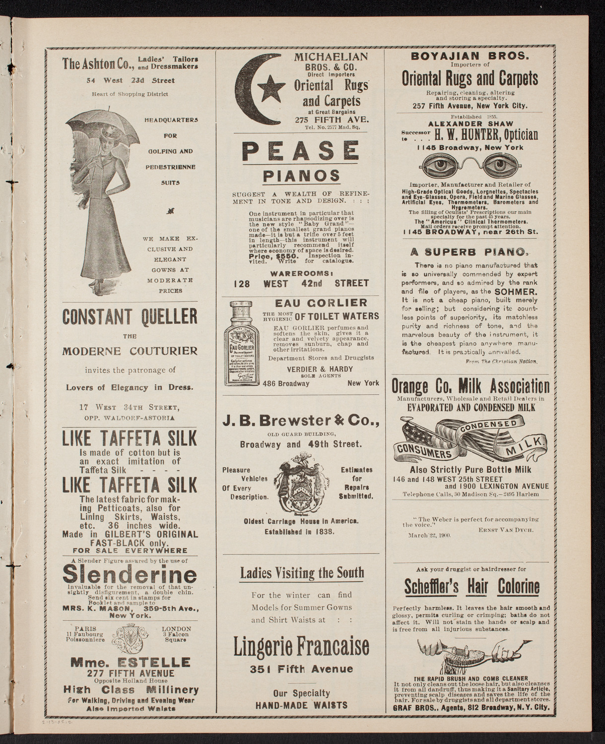 Albert Weinstein with Orchestra, February 13, 1902, program page 3