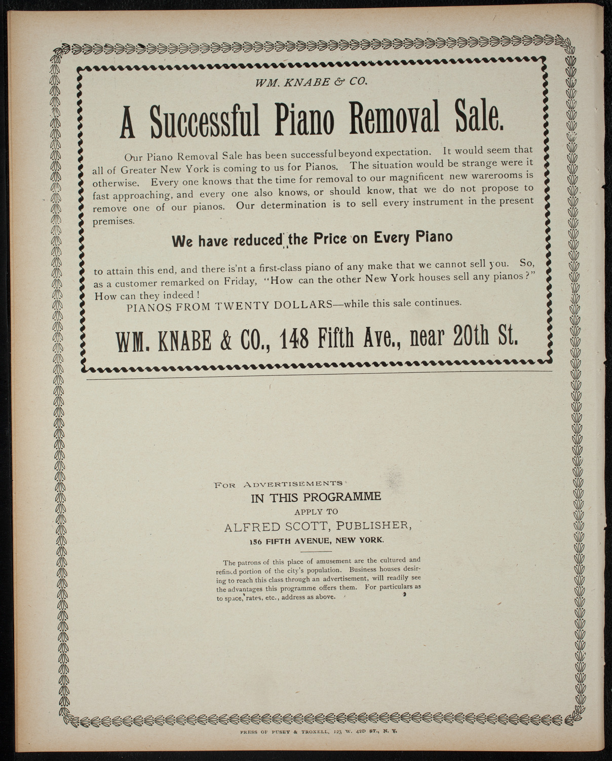 Amateur Comedy Club, December 15, 1898, program page 8