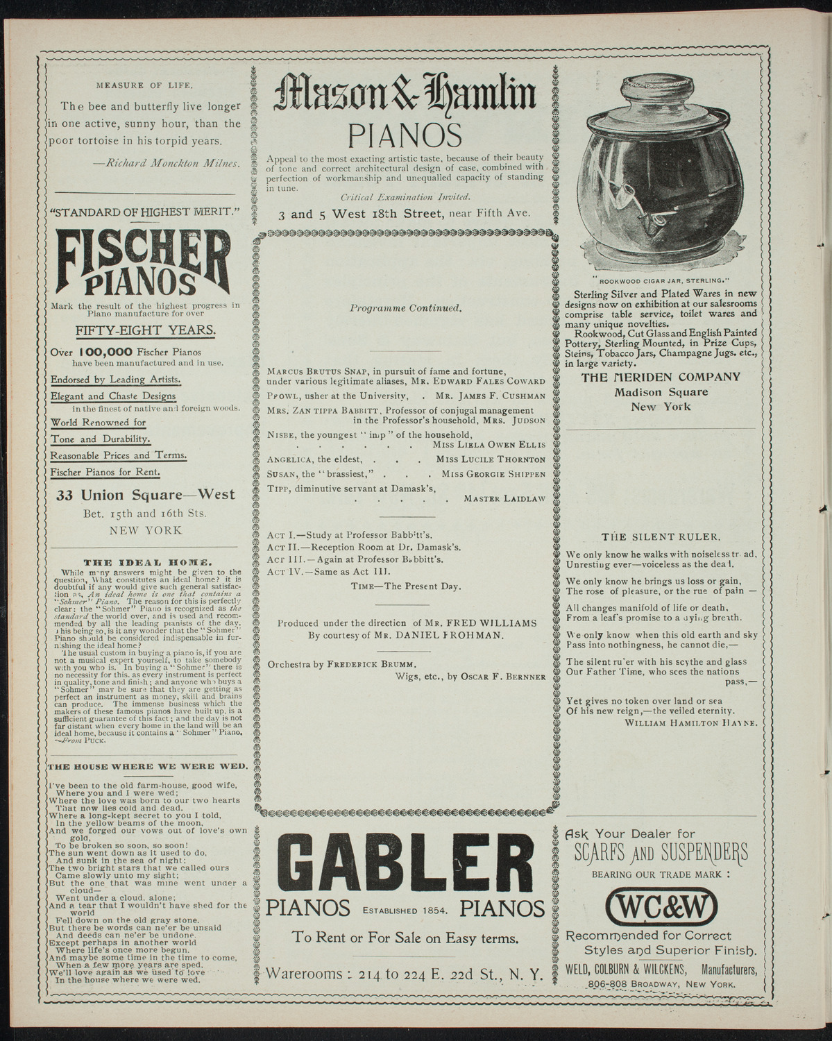 Amateur Comedy Club, December 16, 1897, program page 6