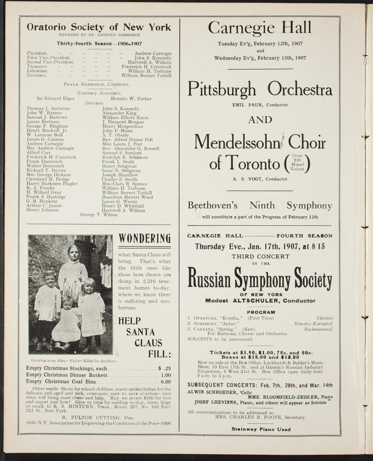 New York Festival Chorus and Orchestra, December 23, 1906, program page 10