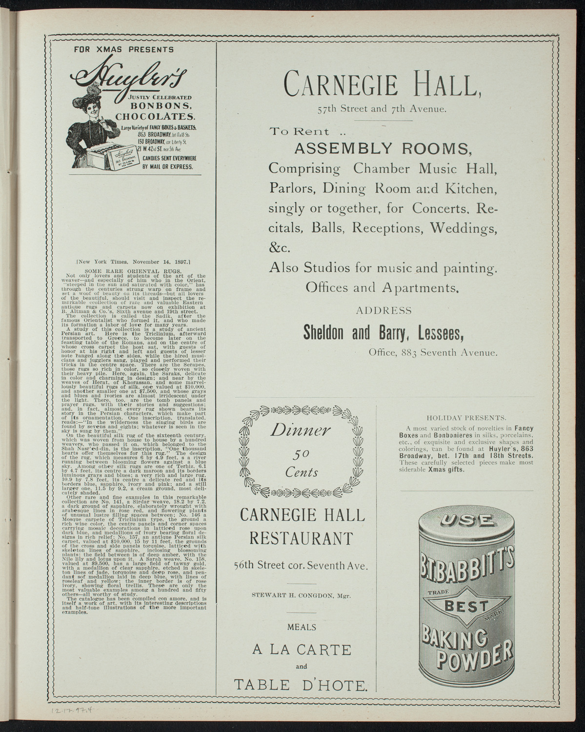 Amateur Comedy Club, December 17, 1897, program page 7
