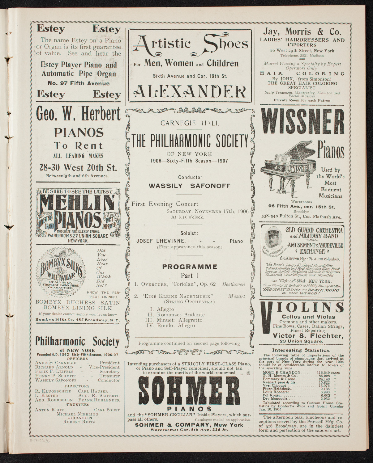 New York Philharmonic, November 17, 1906, program page 5