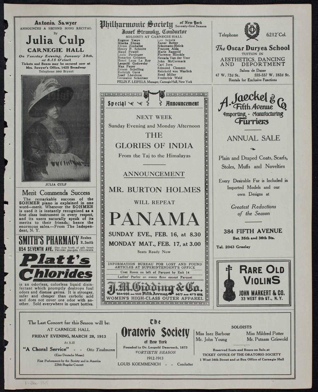 Burton Holmes Travelogue: In India, January 26, 1913, program page 9