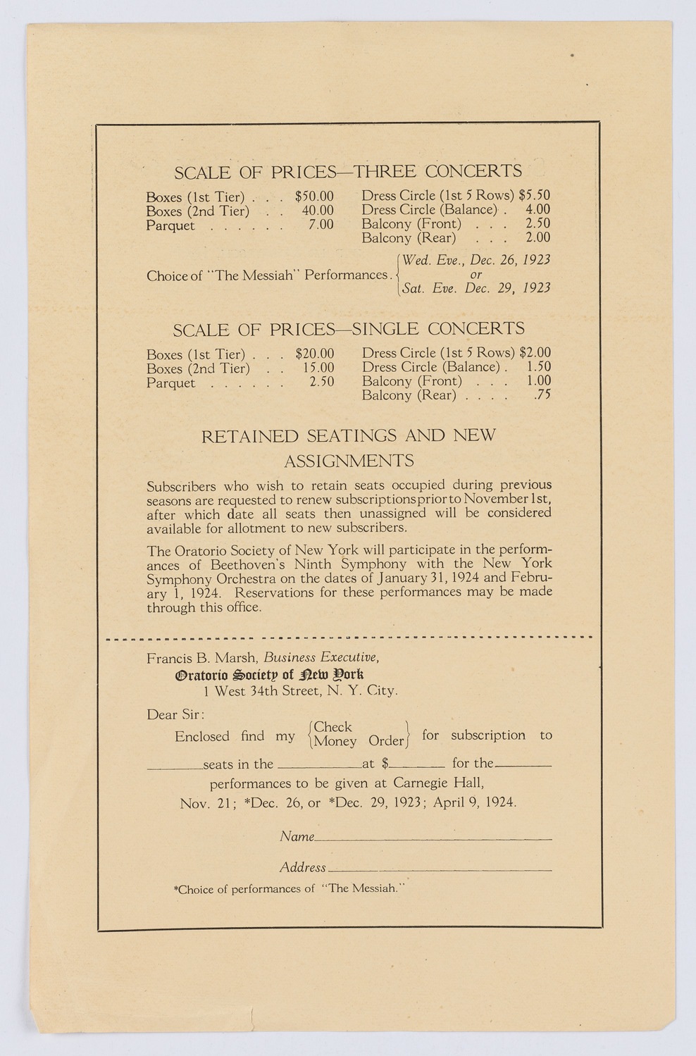 Oratorio Society of New York, 1923-1924