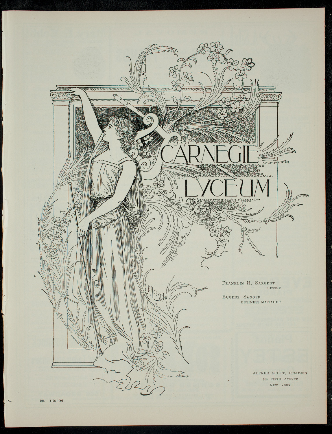 Grand Instrumental and Vocal Concert given by Signor G. De Grandi, April 26, 1901, program page 1