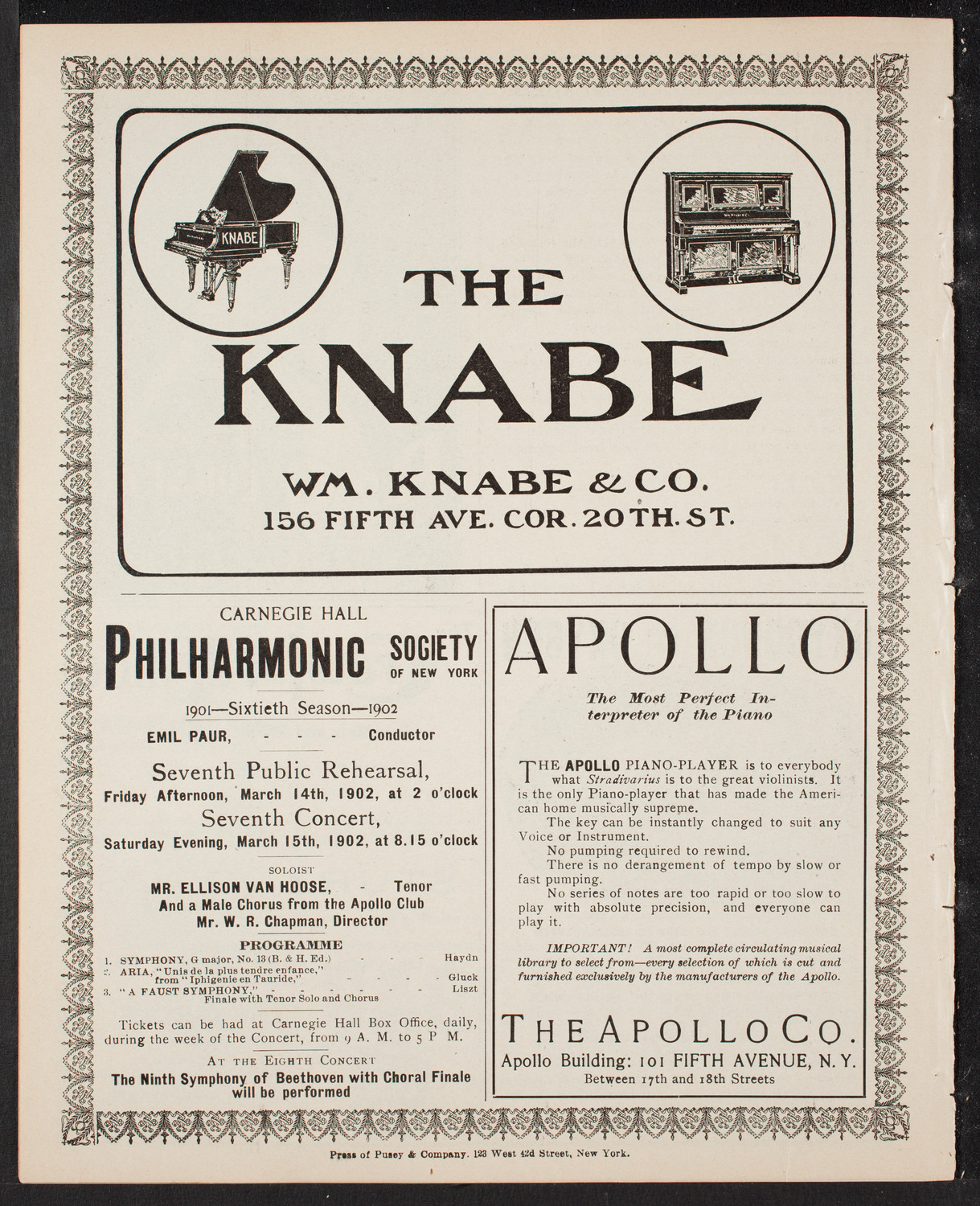 New York City Teachers' Association Concert, March 8, 1902, program page 10