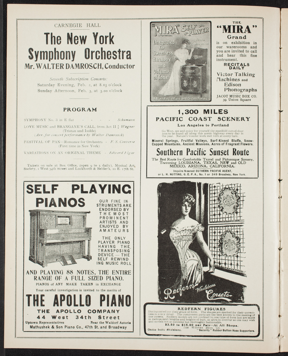 New York Philharmonic, January 26, 1907, program page 2