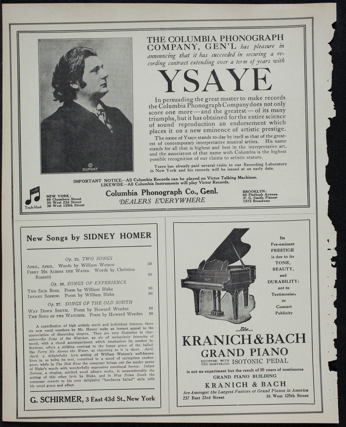 Boston Symphony Orchestra, January 9, 1913, program page 6