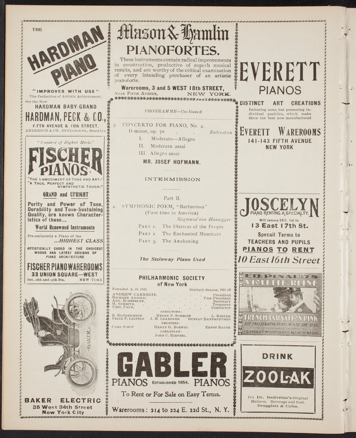 New York Philharmonic, November 15, 1901, program page 8