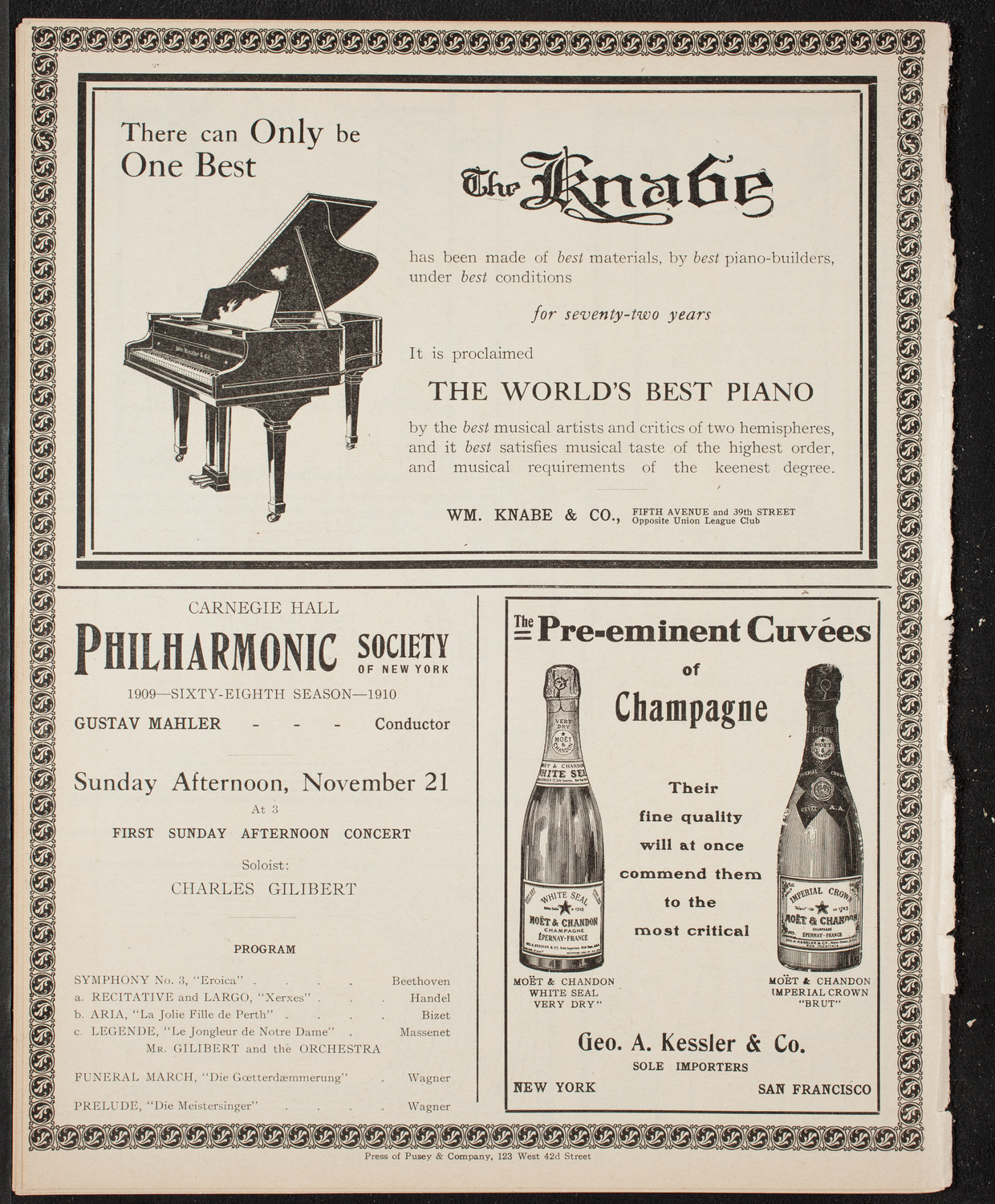 Sergei Rachmaninoff, Piano, November 20, 1909, program page 12