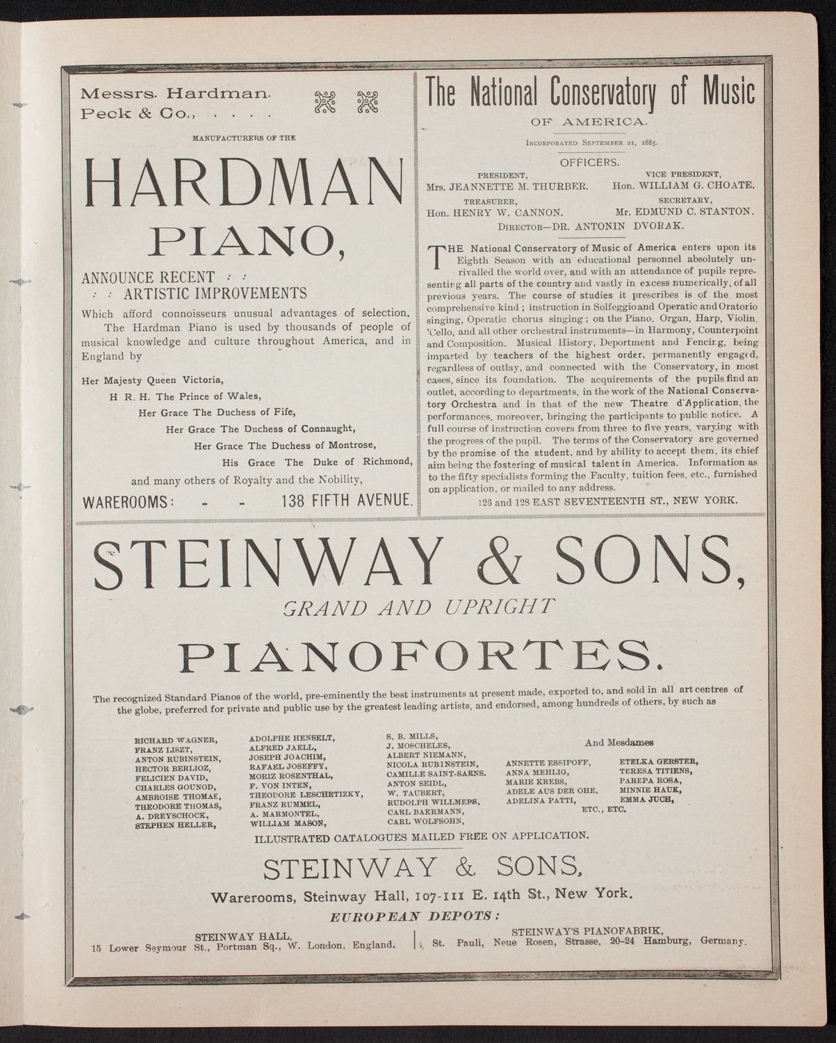 Ignacy Jan Paderewski, Piano, January 2, 1893, program page 5