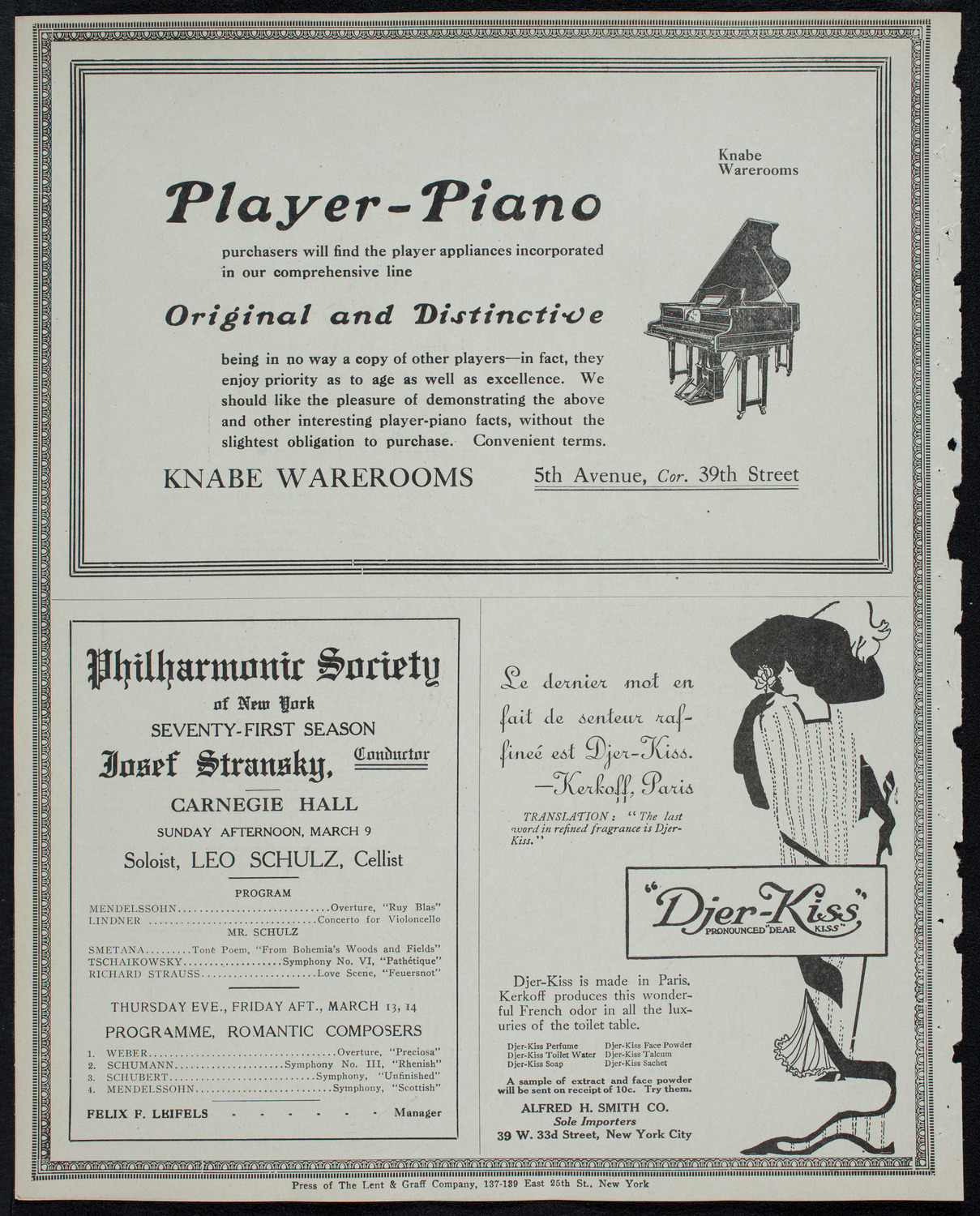 Morris Rosenfeld Jubilee Concert, March 8, 1913, program page 12