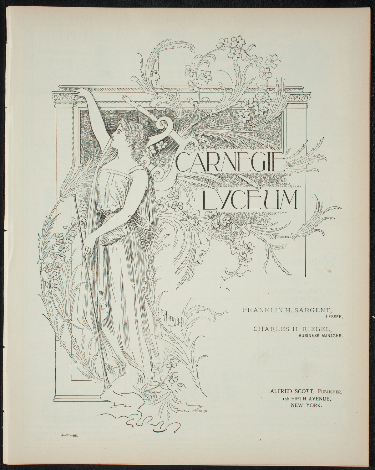 Dwight School Class Day Excercises, April 27, 1898, program page 1