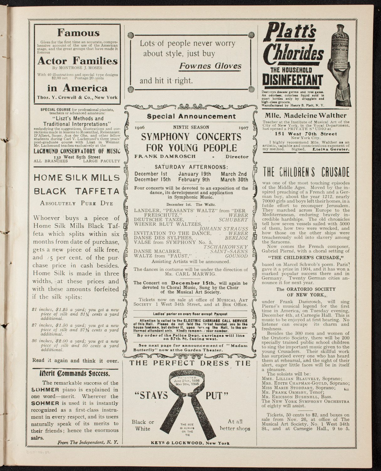 Elmendorf Lecture: The High Alps, November 25, 1906, program page 9