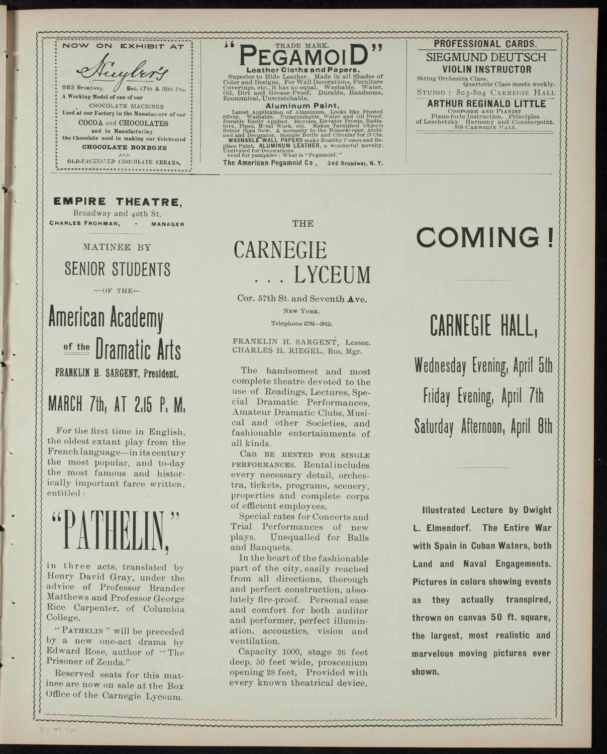 Powers-Arnold Wednesday Morning Musicale, March 1, 1899, program page 7