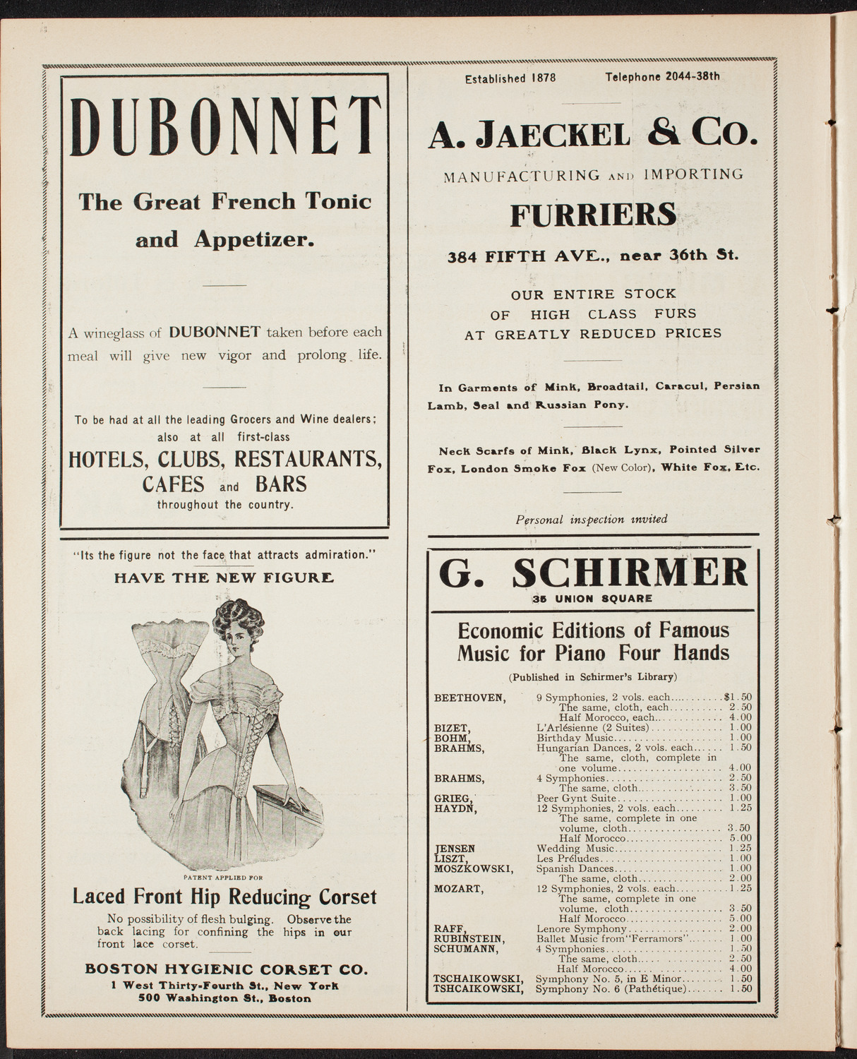 New York Symphony Orchestra, February 22, 1908, program page 8