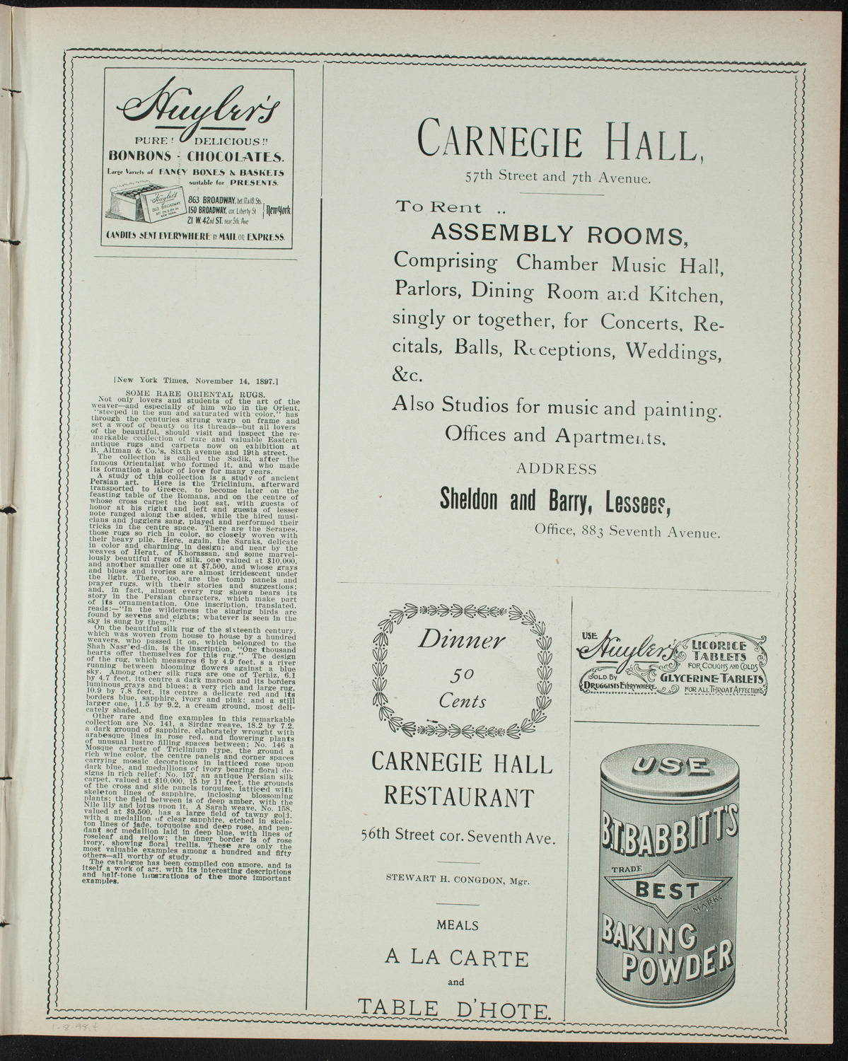 Funcion Lirico Dramatica a beneficio del Club Caridad, January 8, 1898, program page 7