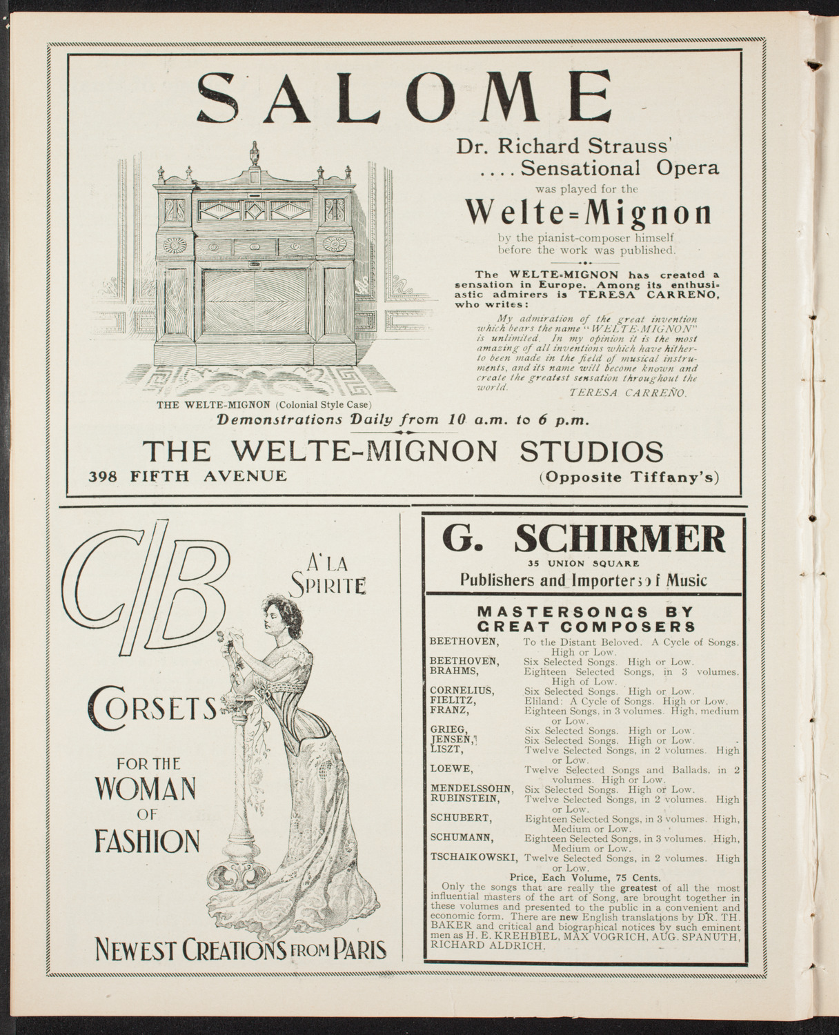 Musical Art Society of New York, March 7, 1907, program page 8