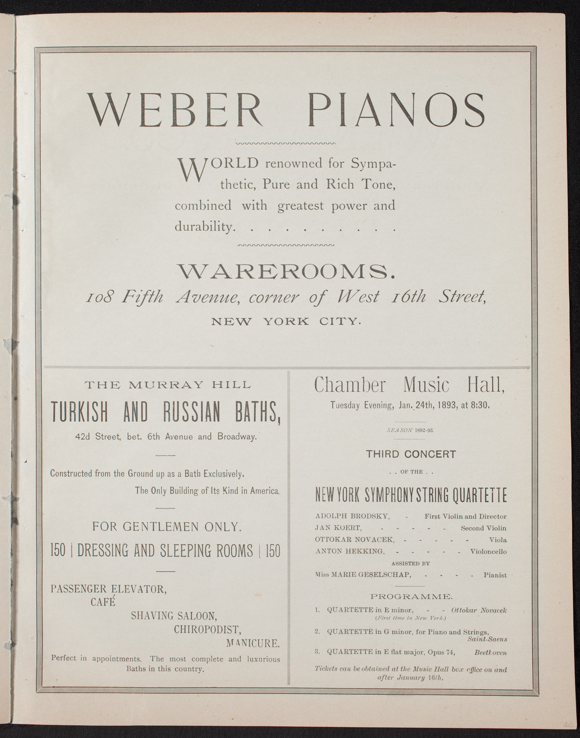 New York Symphony Orchestra, January 7, 1893, program page 7