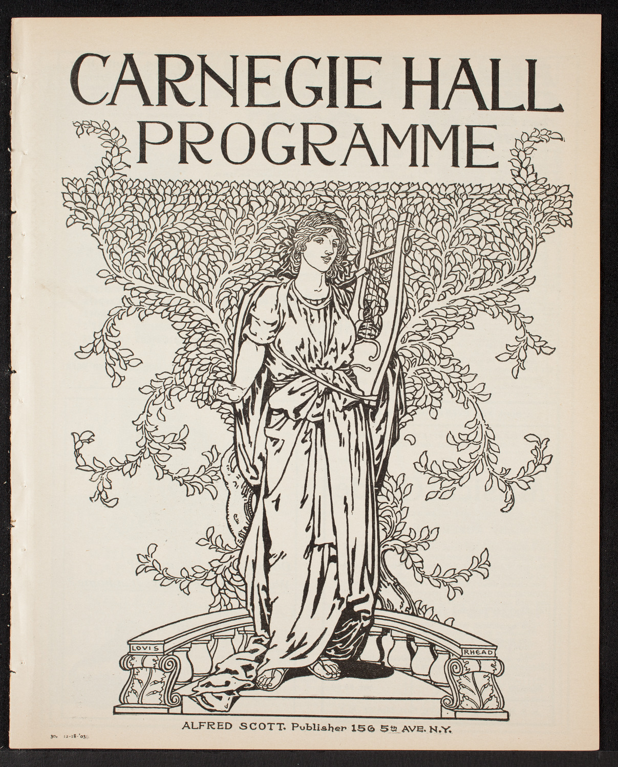 Nellie Melba, Soprano, and Her Concert Company, December 18, 1903, program page 1