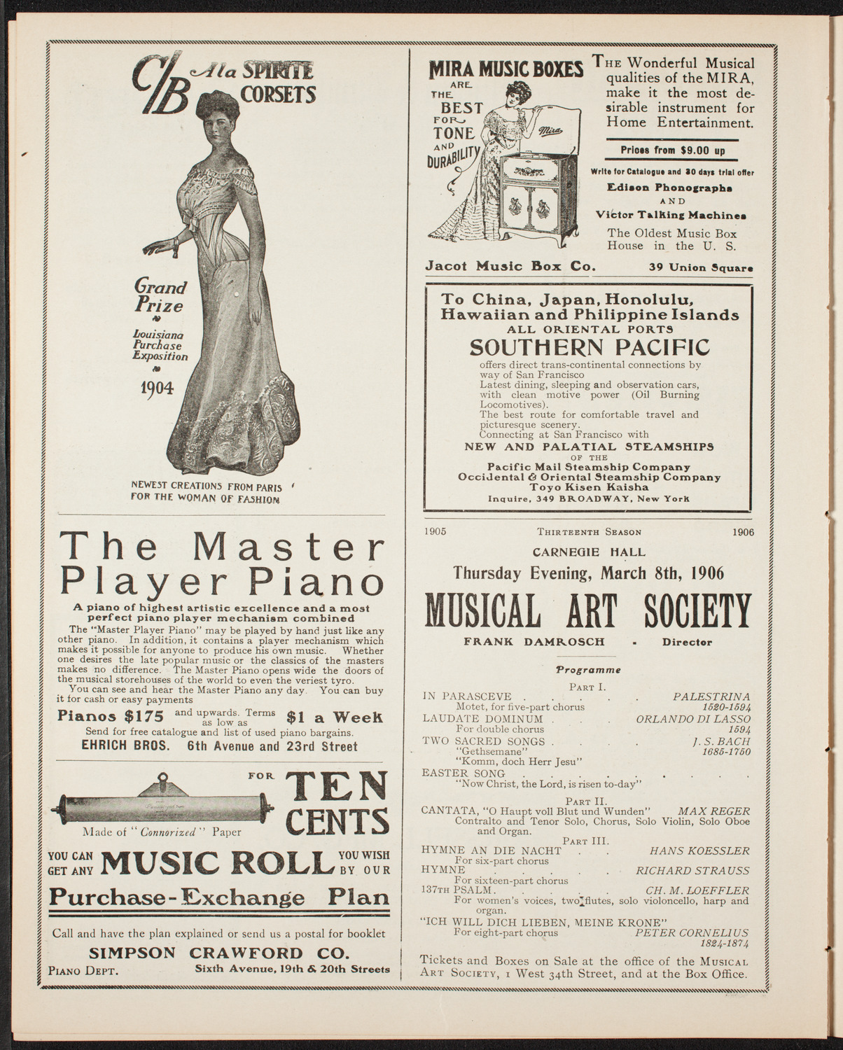 New York Symphony Orchestra, March 4, 1906, program page 8