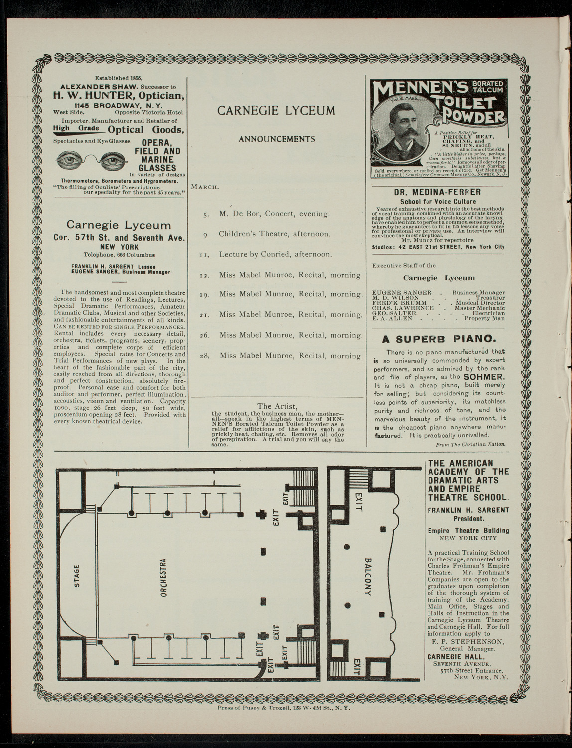 The Children's Theatre, March 2, 1901, program page 4