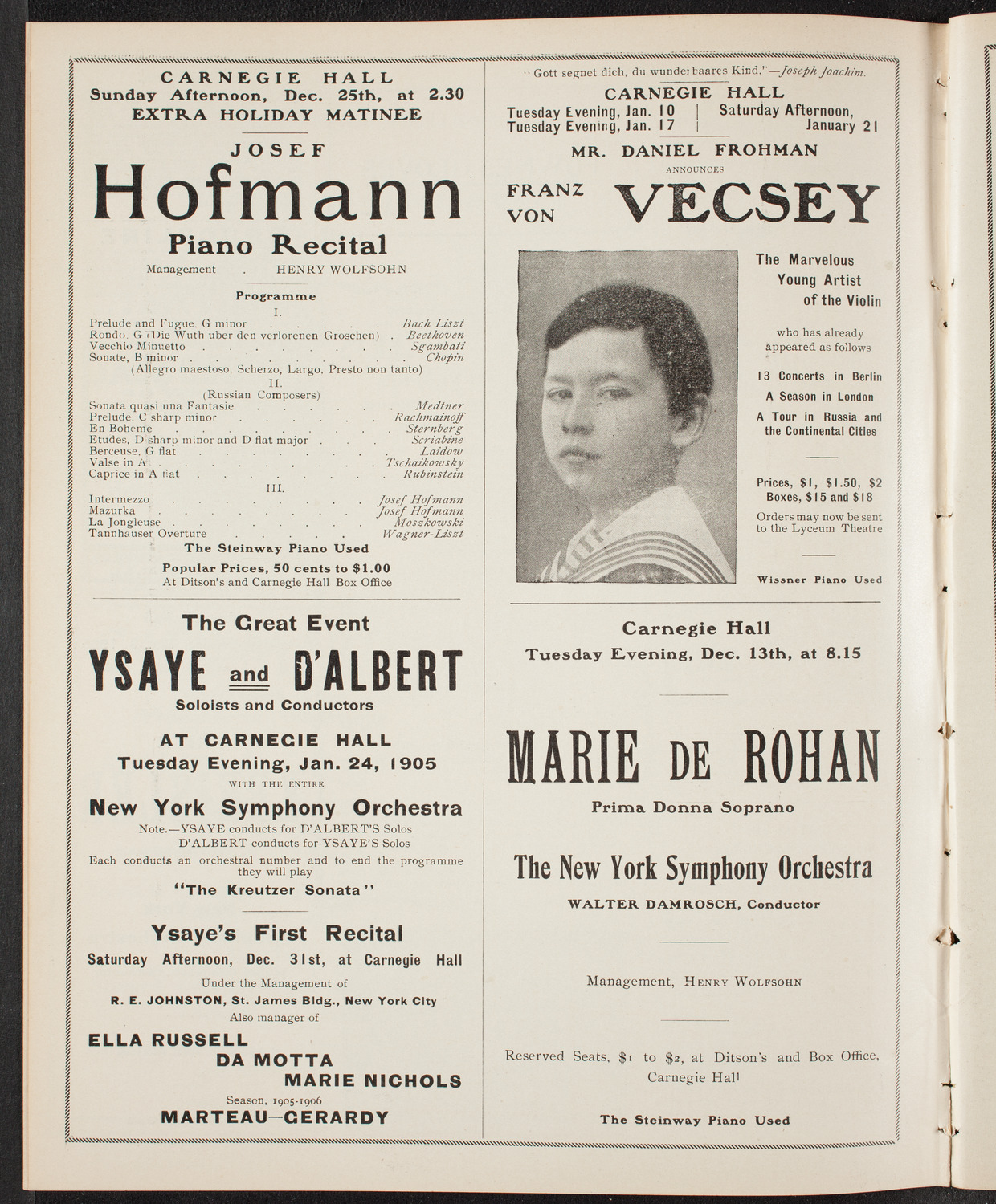 Sousa and His Band, December 4, 1904, program page 10