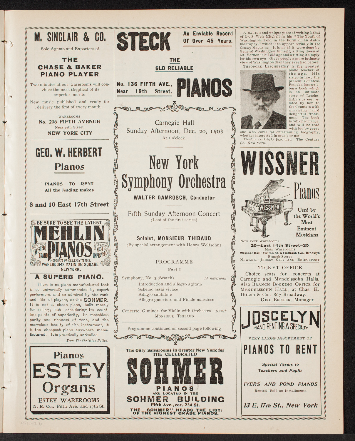 New York Symphony Orchestra, December 20, 1903, program page 5