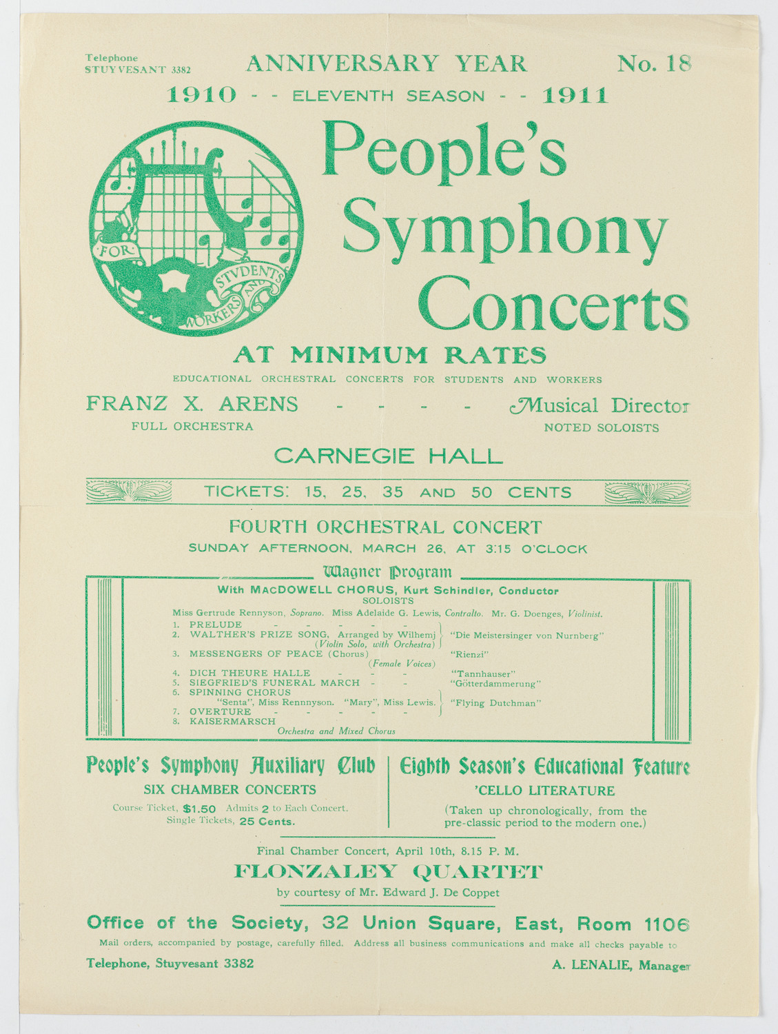 People's Symphony Concert, March 26, 1911