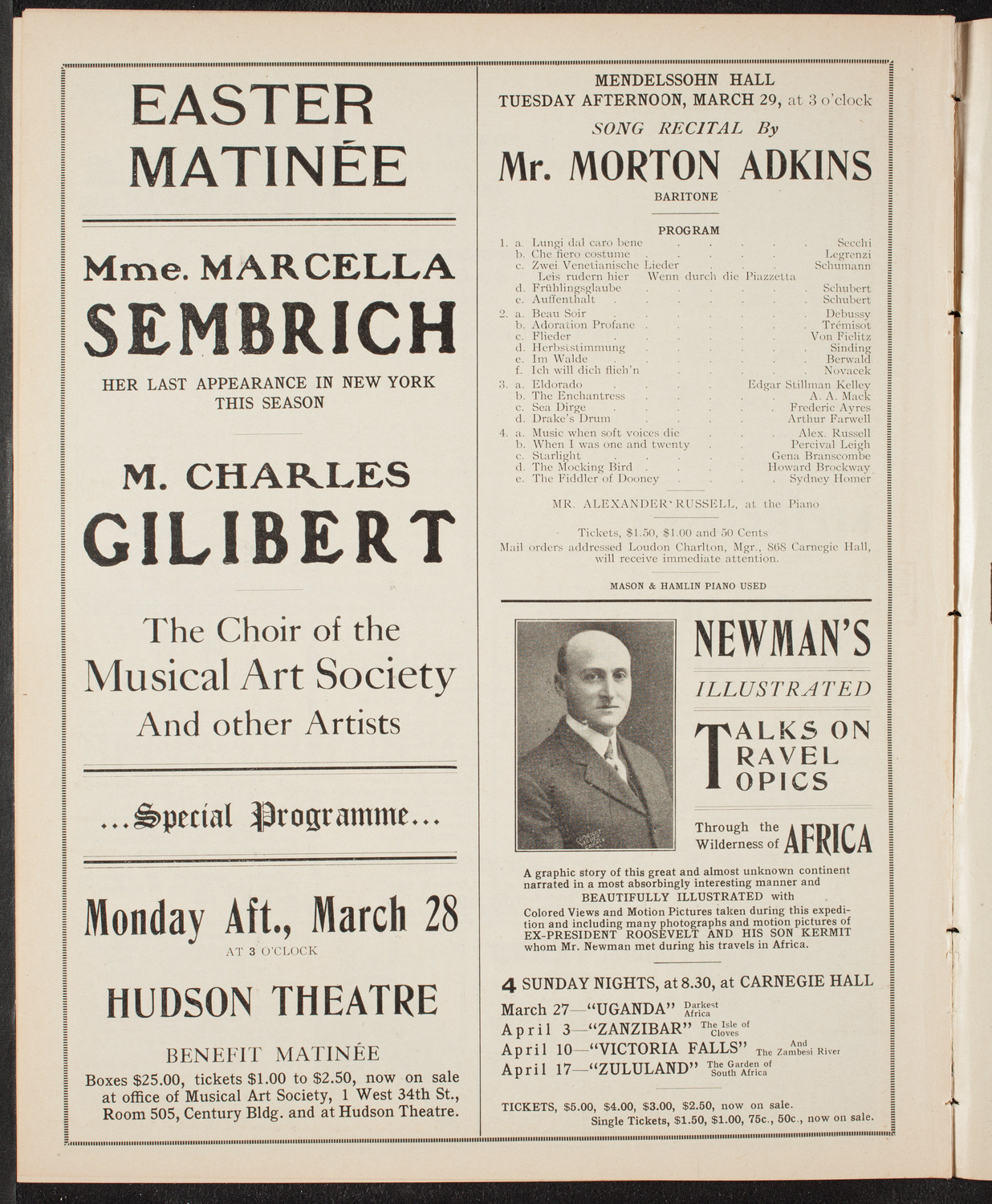 Oratorio Society of New York, March 25, 1910, program page 10