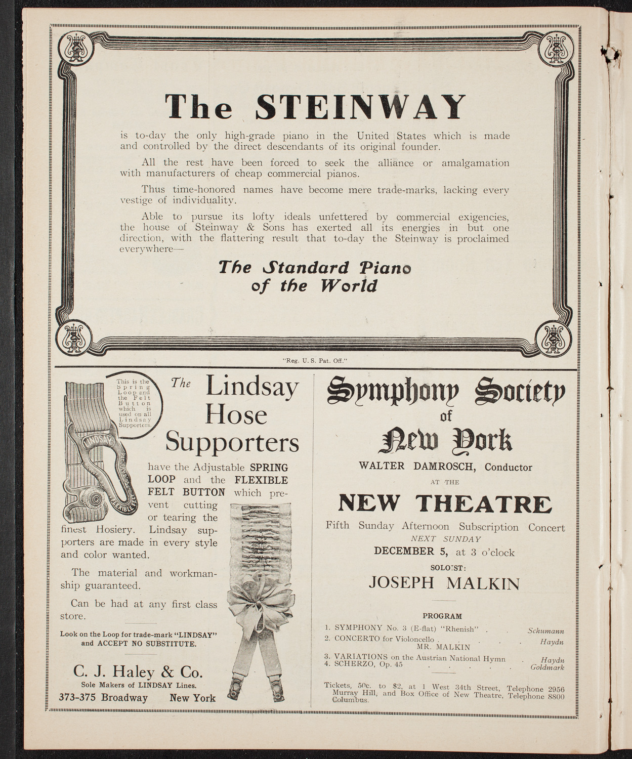 Oratorio Society of New York, December 1, 1909, program page 4