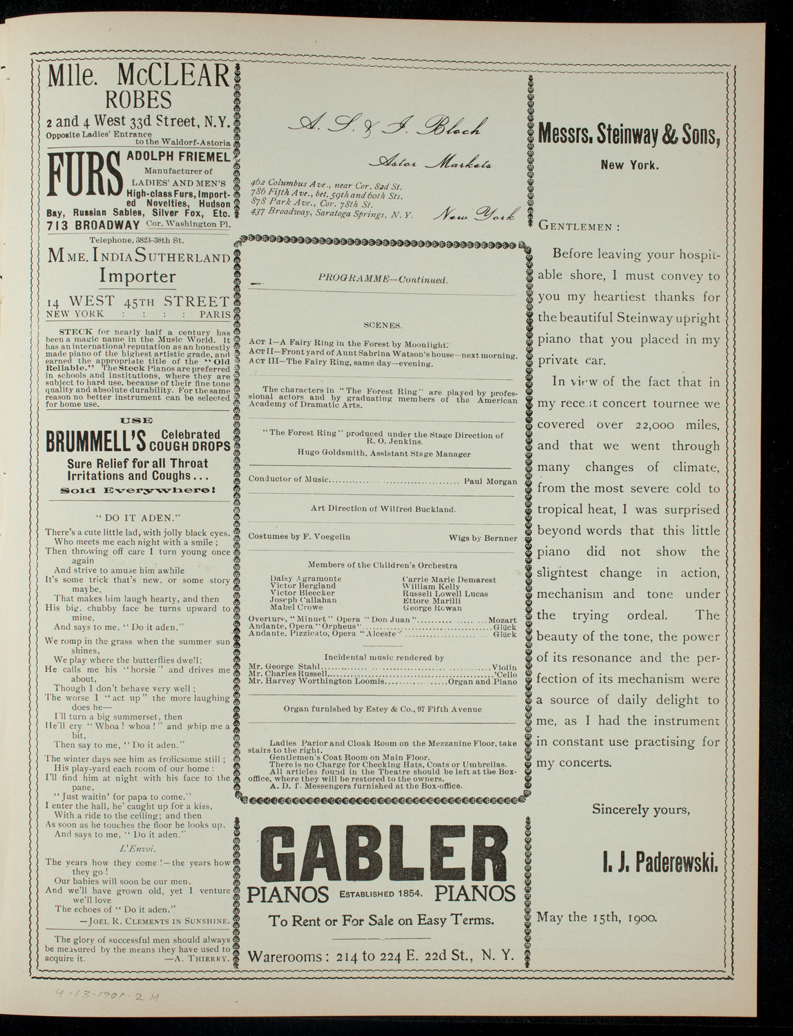 The Children's Theatre, April 13, 1901, program page 3