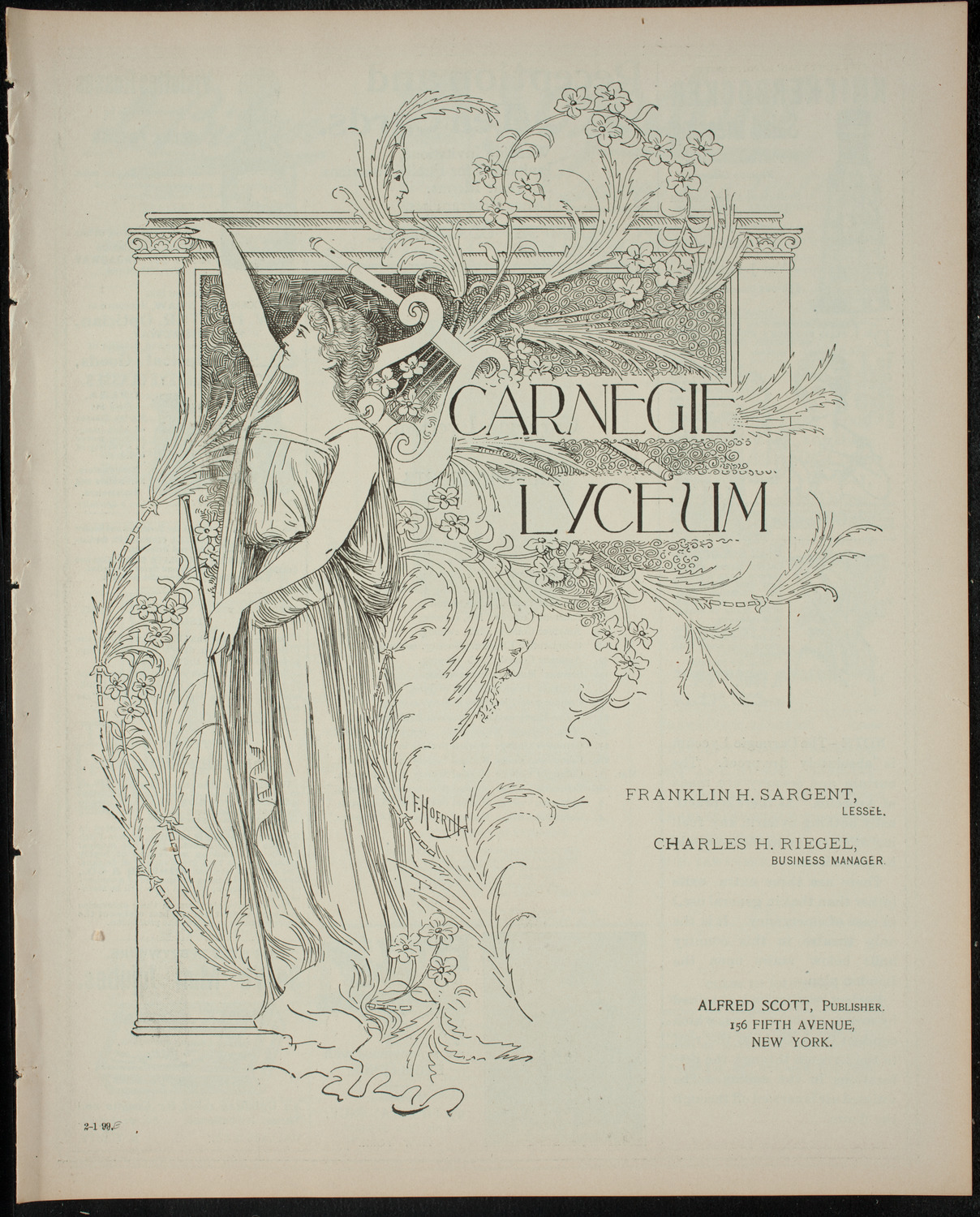 Trinity School Theatrical Presentation, February 1, 1899, program page 1