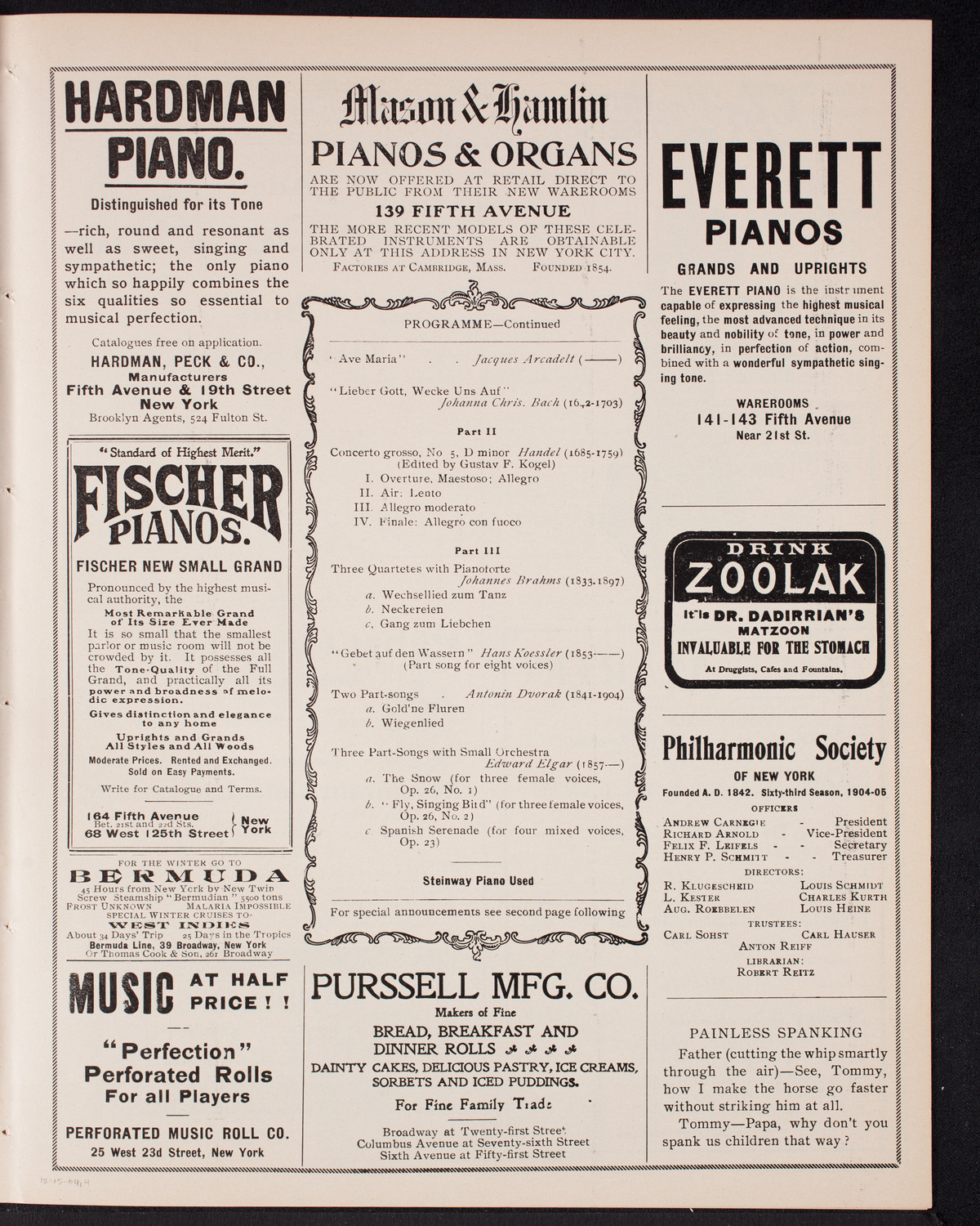 Musical Art Society of New York, December 15, 1904, program page 7