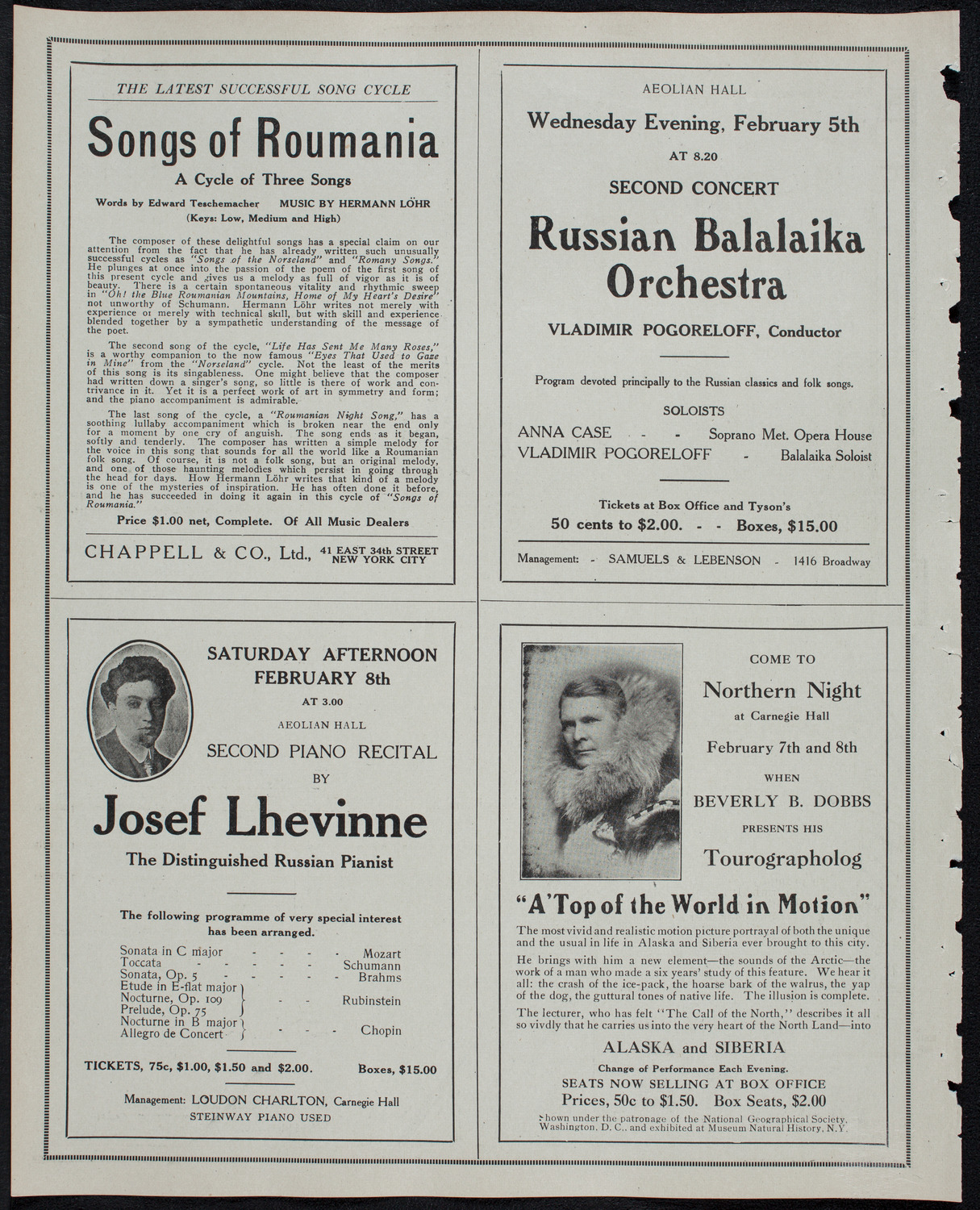 Clara Butt and Kennerley Rumford, February 4, 1913, program page 10