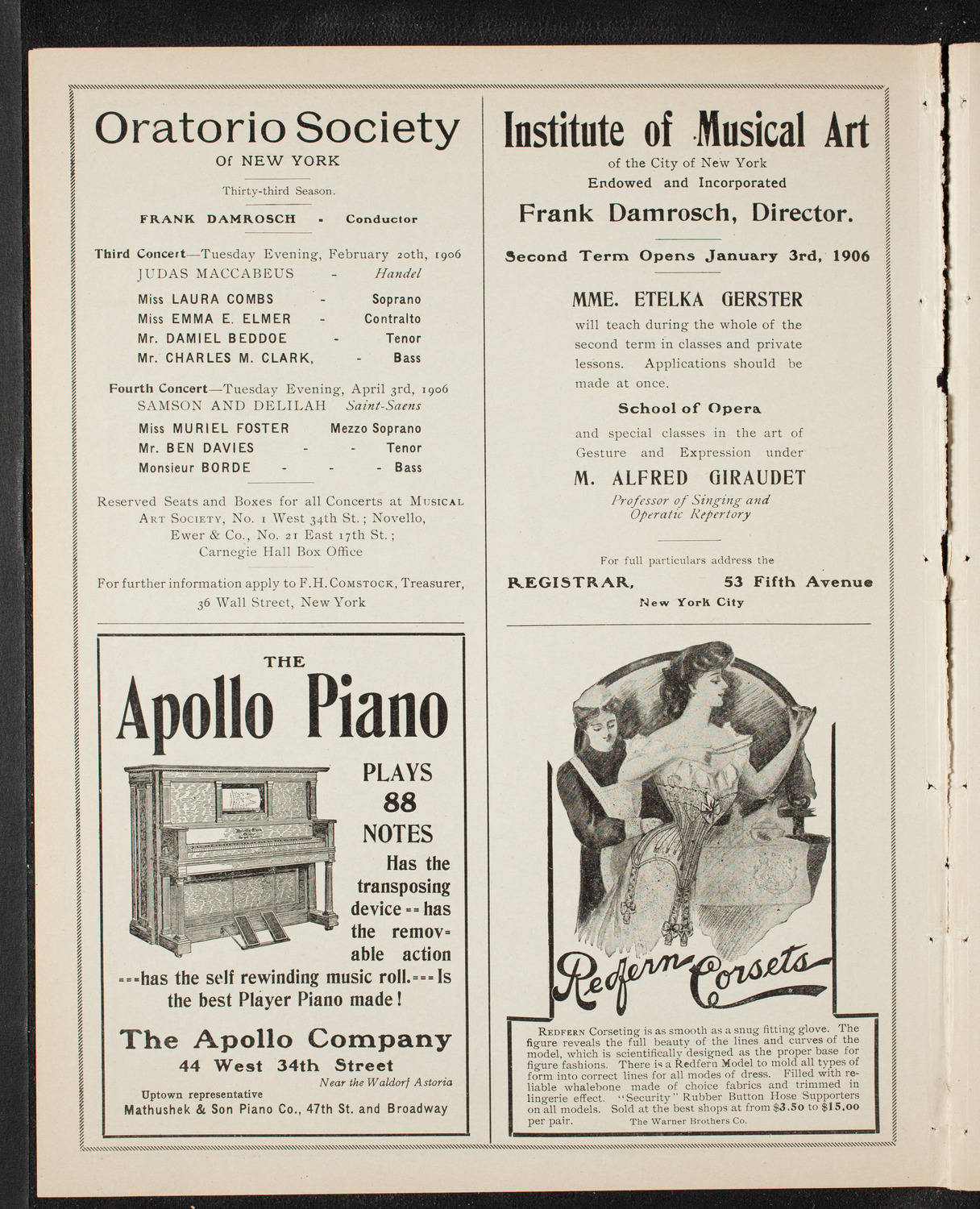 New York Symphony Orchestra, February 6, 1906, program page 2