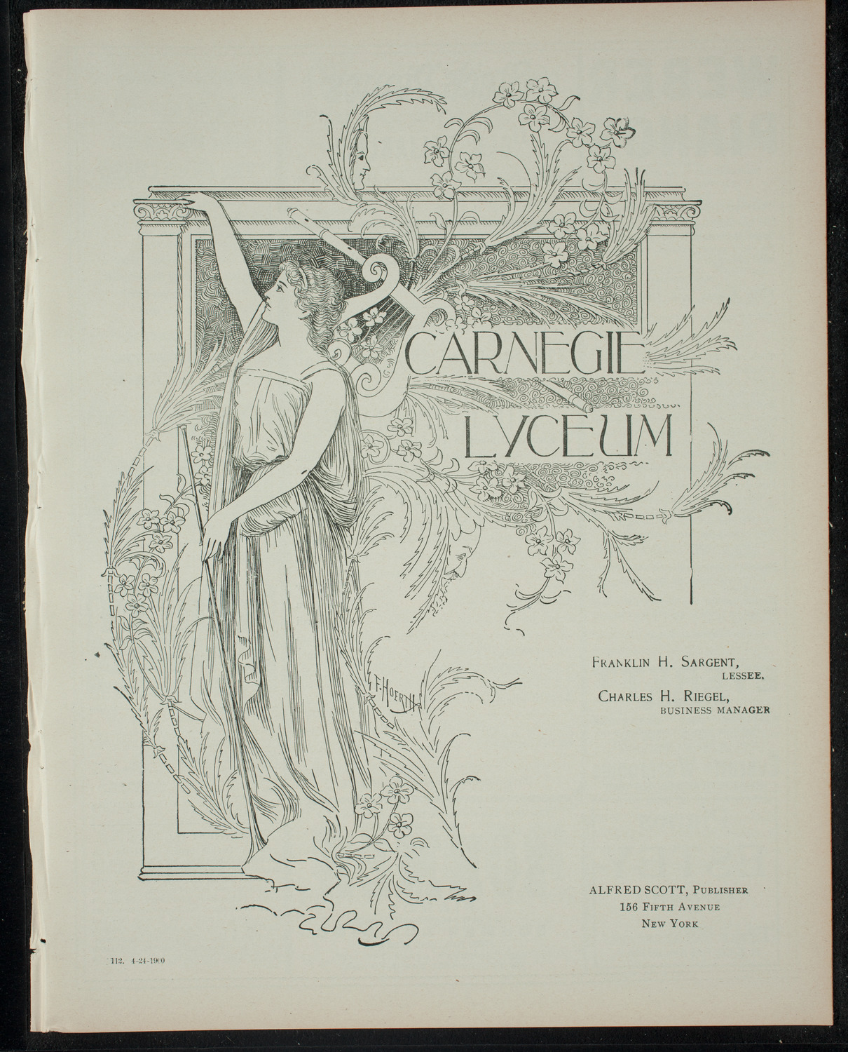 The Students' Dramatic Club, April 24, 1900, program page 1