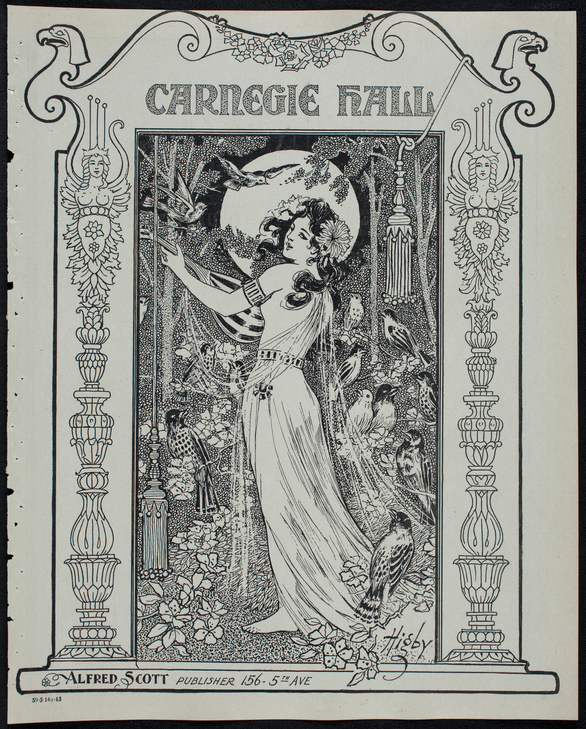 New York Philharmonic, March 14, 1913, program page 1