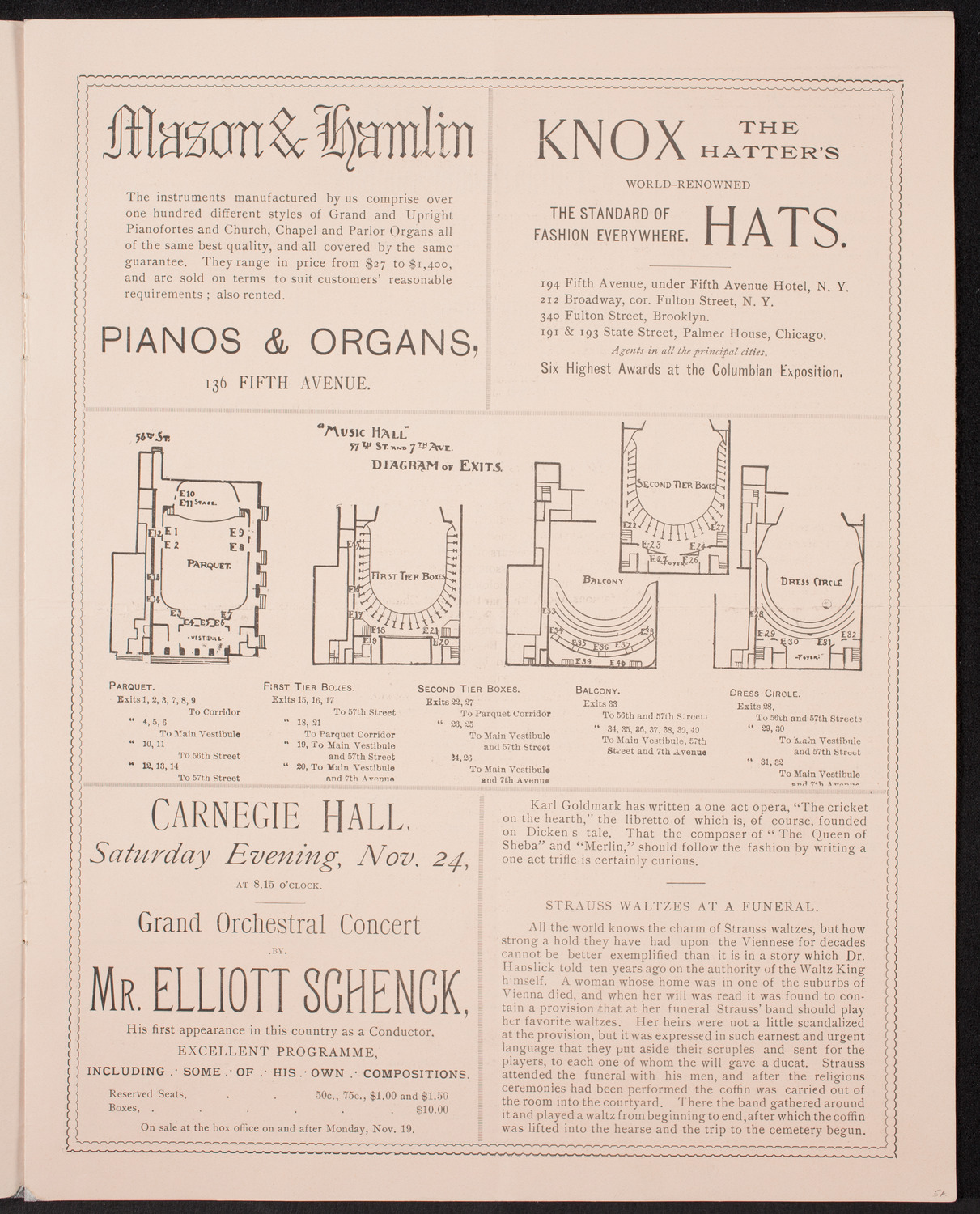 New York Philharmonic, November 16, 1894, program page 3