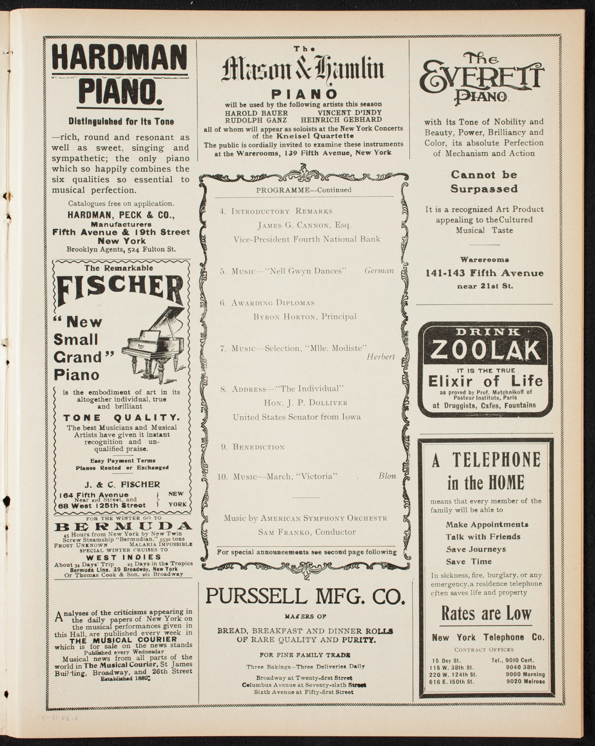 Graduation: Packard Commercial School, May 21, 1906, program page 7